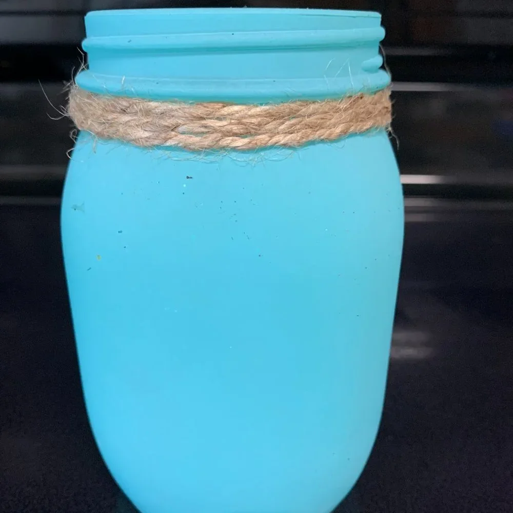 Blue Bunny glass jar